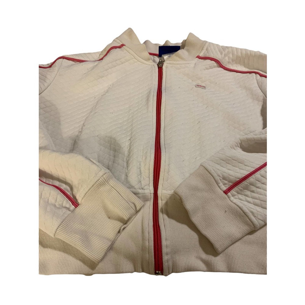 White and Red One Size Zipper Jacket